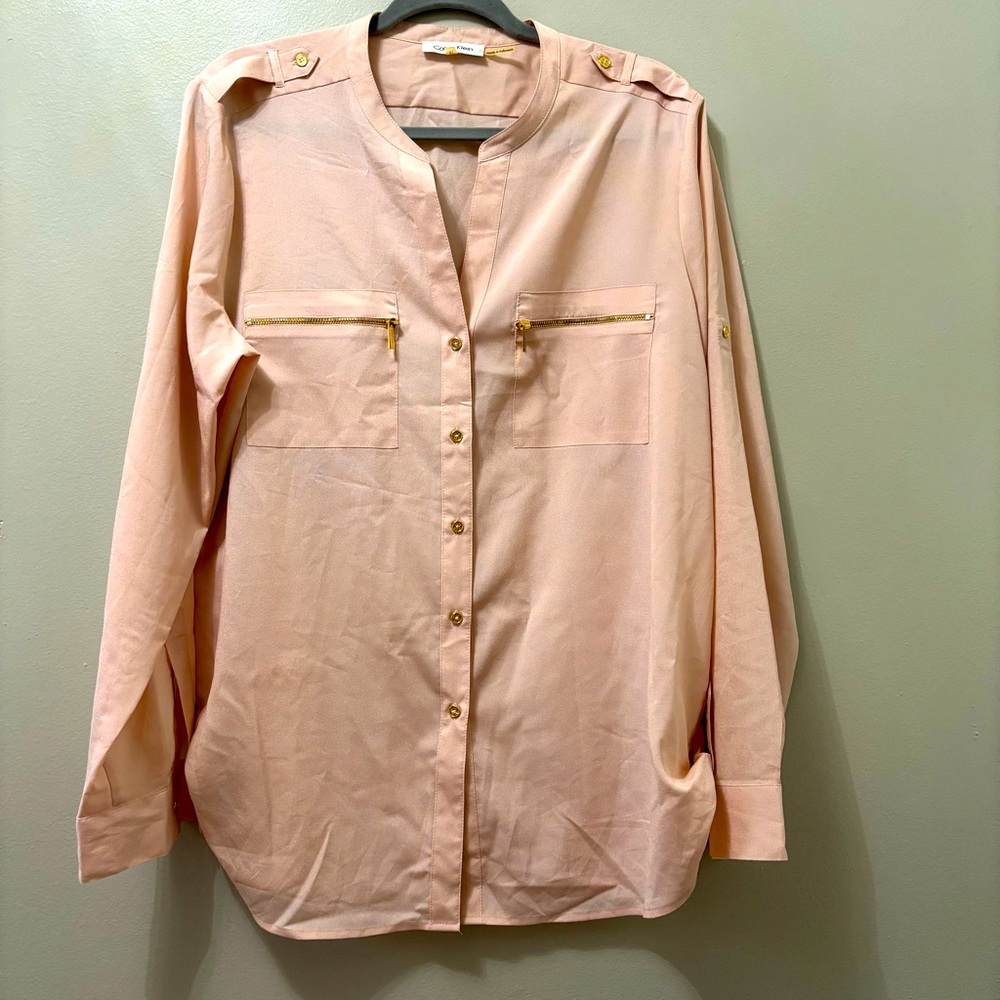 Calvin Klein Button Down Blouse Size XL